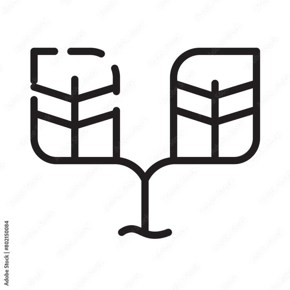 Herb Leaves Sisha Line Icon Herb Leaves Sisha Line Icon