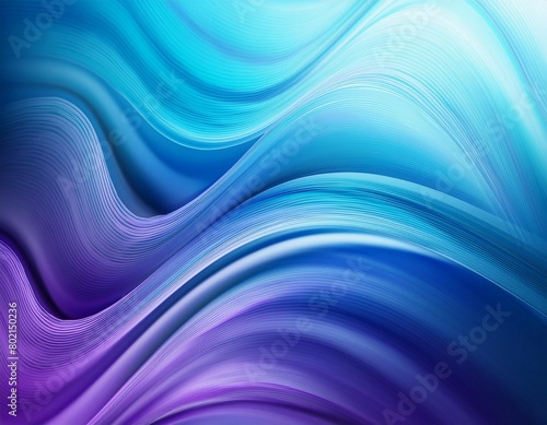 Blue and violet glossy blurred curved waves abstract background. Vector design