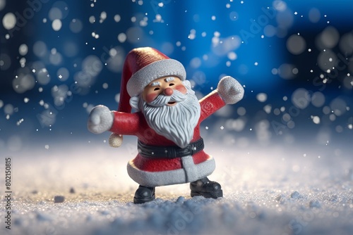 Mini Cute Santa Dancing in the Snow