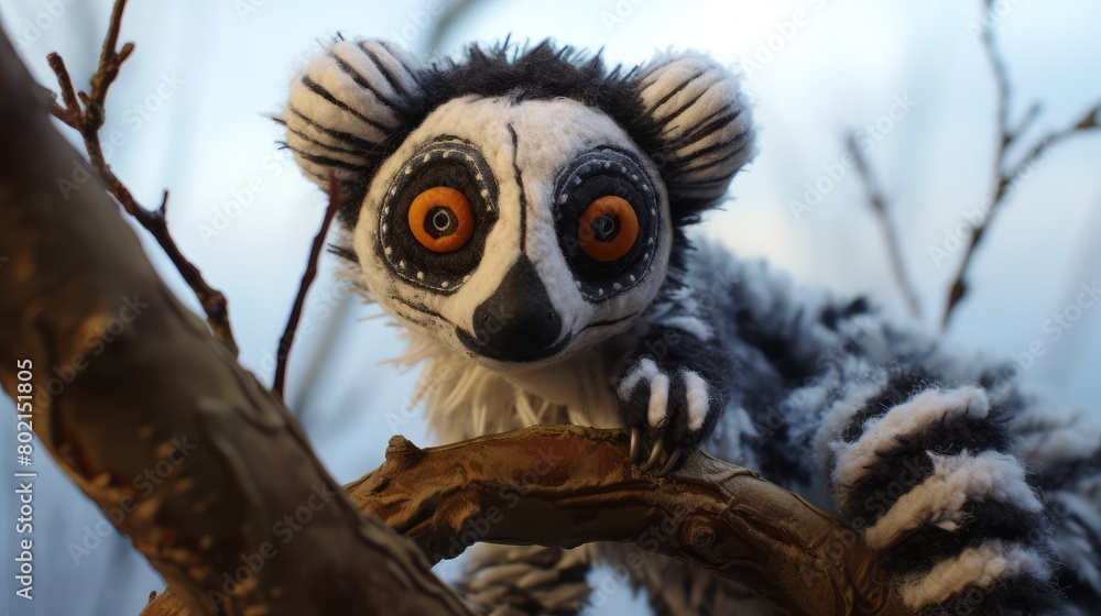 Fototapeta premium lemur on tree