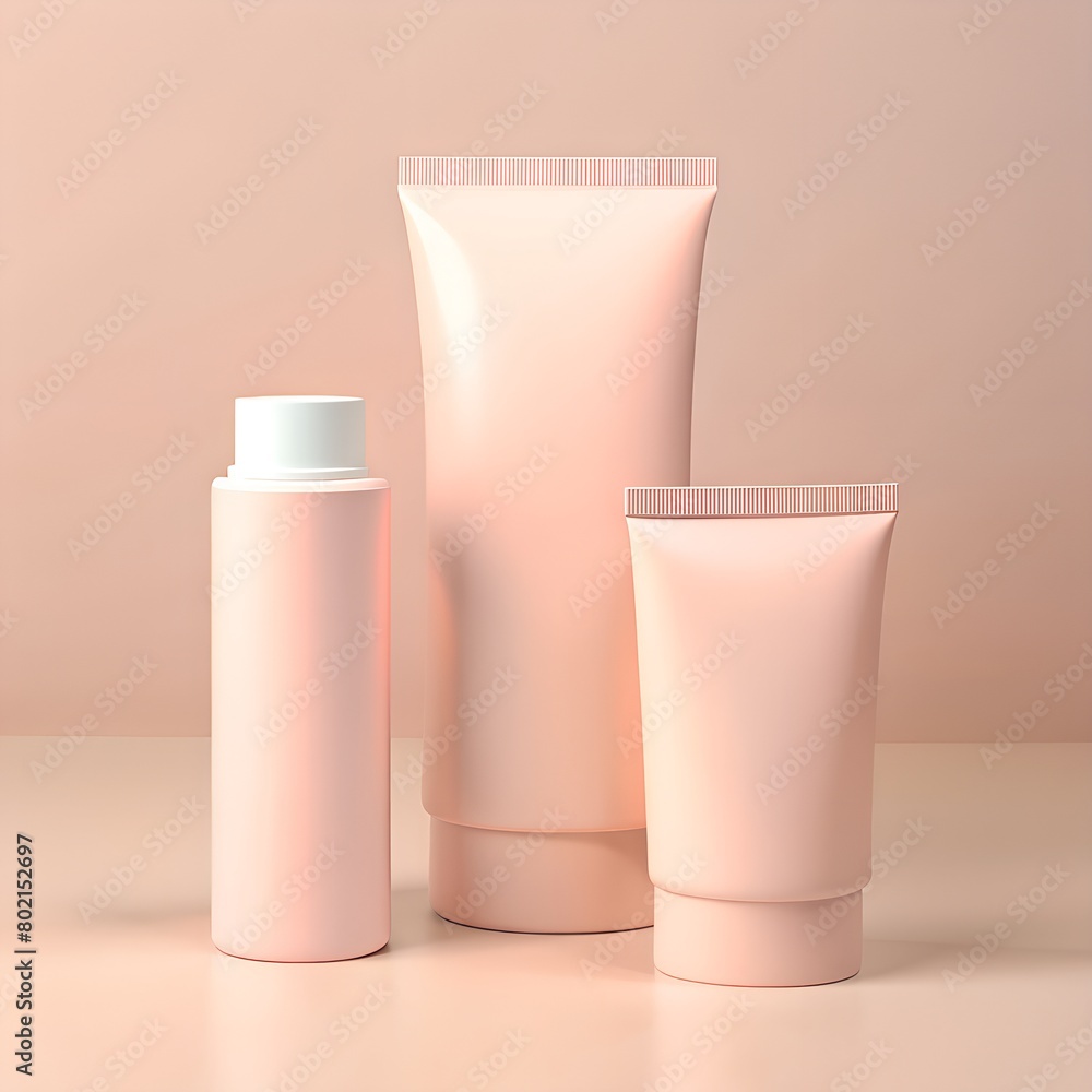 matte white soft touch plastic luxury cosmetics diffrent packages mock-up matte white soft touch plastic luxury cosmetics diffrent packages mock-up