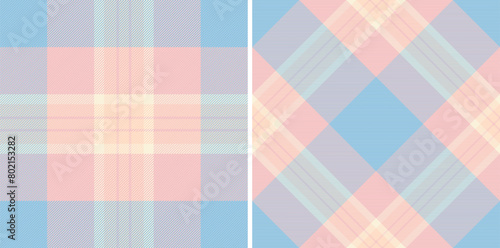 Plaid background textile of tartan seamless texture with a vector pattern fabric check. Set in popular colors. Furniture design ideas.