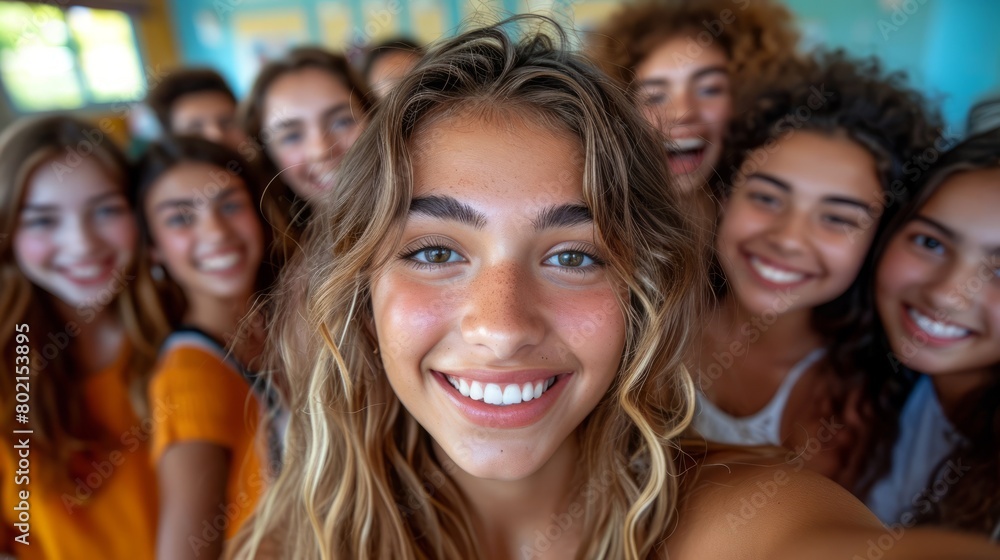 A group of young women of different ethnicities standing next to each other