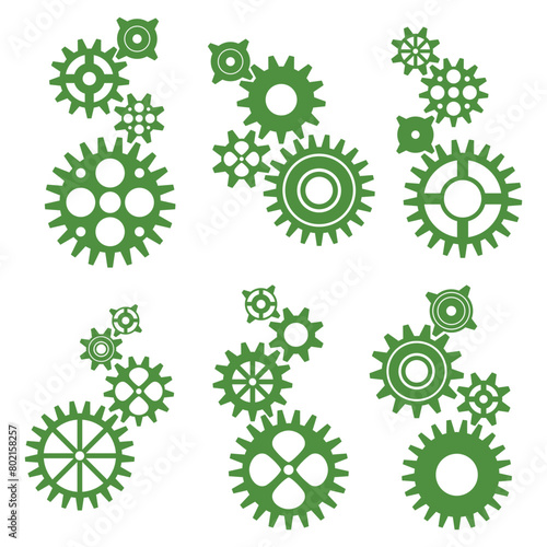 Settings icon with additional gears icon, vector illustration