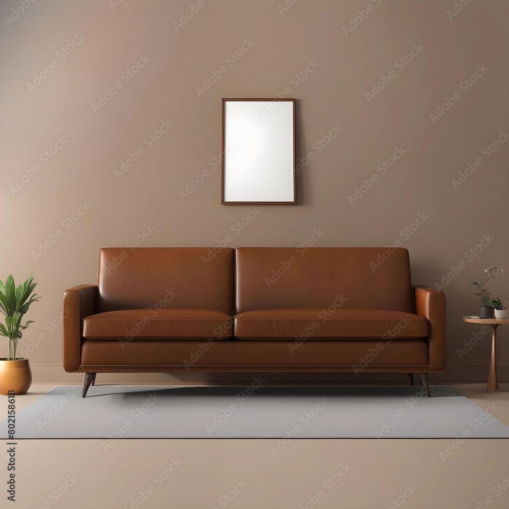 simple and modern living room with brown sofa simple and modern living room with brown sofa