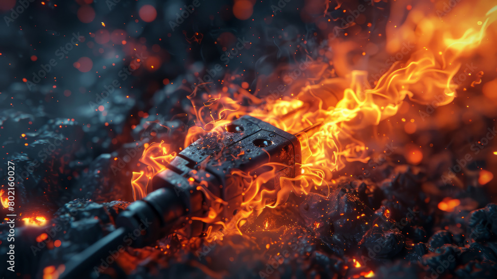 Electric cable fire Electric cable fire