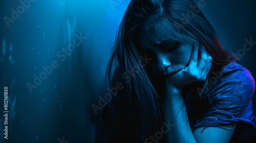 Banner for Blue Monday with depressed young woman