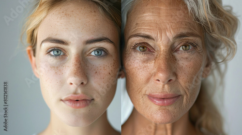 photograph of the same person at two different stages of his or her life