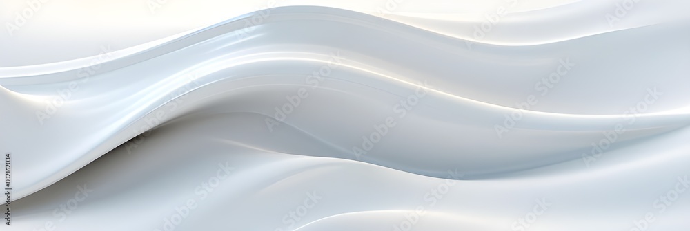 Abstract white background with wavy lines, 3D rendering. Abstract white background with wavy lines for banner design and wallpaper, with copy space, in the style of web template, banner
