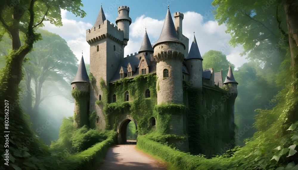 Enchanting Castle Nestled In The Heart Of A Dense