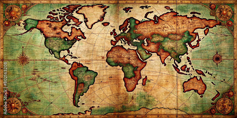 flat ancient world map