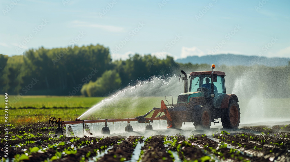 Smart Agriculture: Farmer Using High-Tech Irrigation System to Water ...