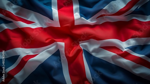 Flag of Great Britan waving in the wind. United Kingdom Flag. Britan flag photo