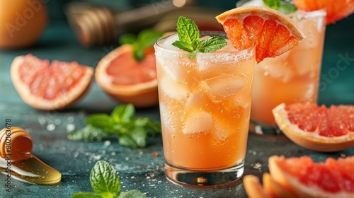 Honey Grapefruit Spritzer A Refreshing and Colorful Summer Beverage