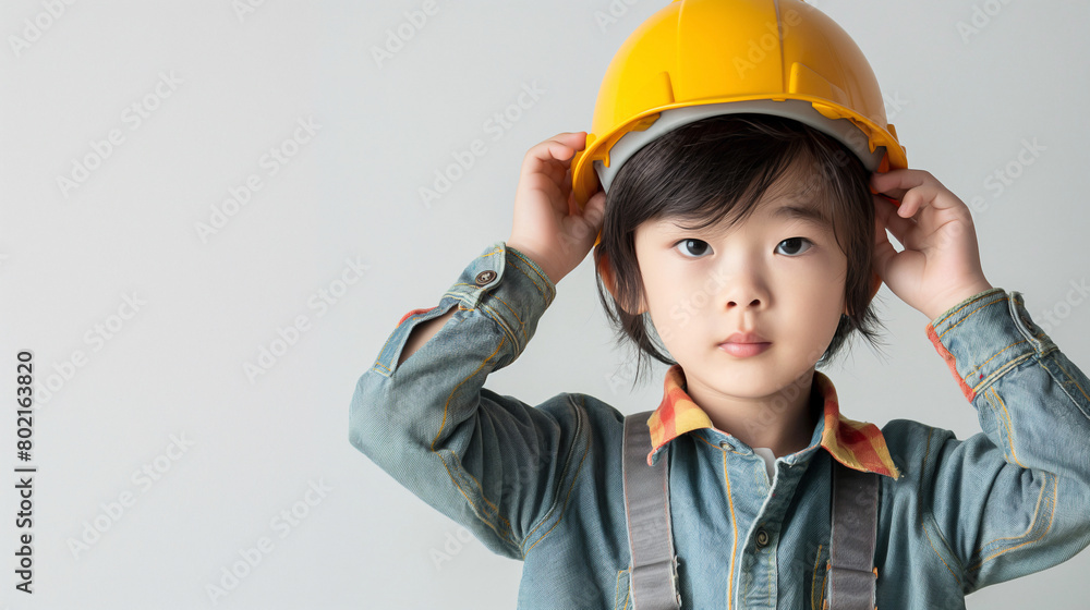 future,smart,learning,job,occupation, a kid wearing constructor helmet future,smart,learning,job,occupation, a kid wearing constructor helmet