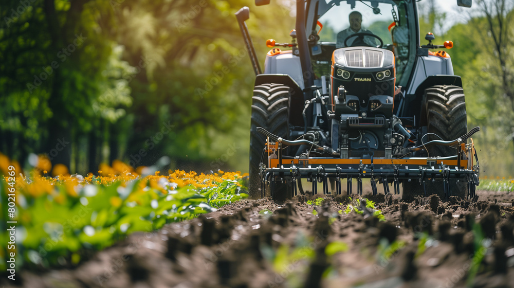 High-Tech GPS Tractor for Efficient Farming. Generative AI. High-Tech GPS Tractor for Efficient Farming. Generative AI.