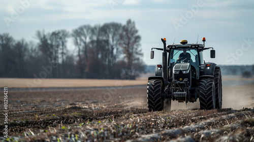 Precision Farming with GPS Tractor Technology. Generative AI. © Ramon