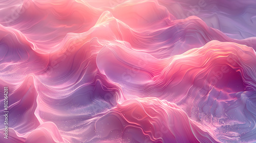 Seamless abstract wave pattern. Vivid degrade blur ombre radiant surreal blurry saturated digital wavy ocean water seamless repeat raster jpg swatch. Soft gentle subtle fuzzy soft out of focus blobs