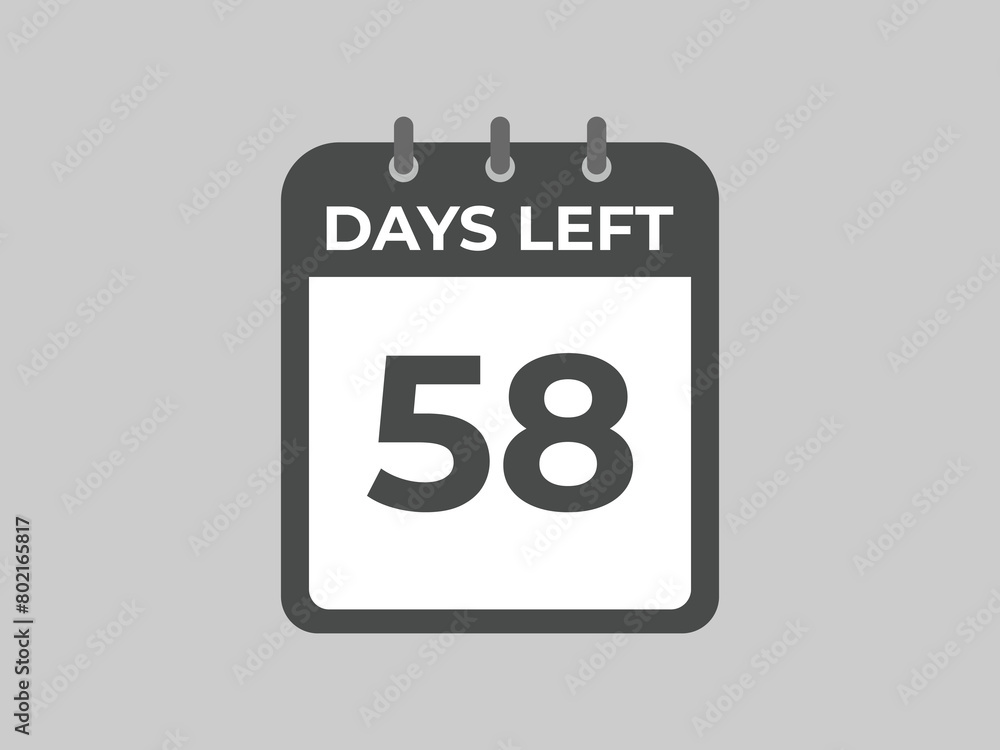 58 days to go countdown template. 58 day Countdown left days banner design. 58 Days left countdown timer
58 days to go countdown template. 58 day Countdown left days banner design. 58 Days left countdown timer