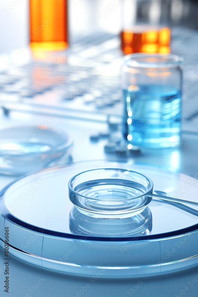 Closeup of scientific sample analysis, pipette and well plate, laboratory setting, copy space Closeup of scientific sample analysis, pipette and well plate, laboratory setting, copy space