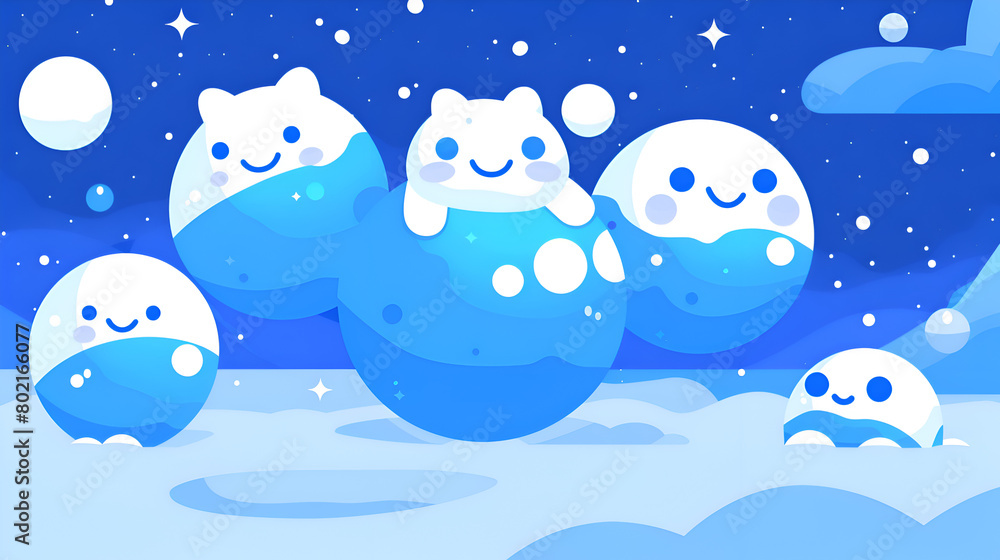 A cartoon of three bears in space with a blue sky background. The bears are smiling and appear to be happy. Generative AI A cartoon of three bears in space with a blue sky background. The bears are smiling and appear to be happy. Generative AI