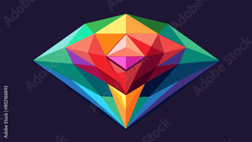 A multifaceted crystal reflecting light in different colors representing the complexity and beauty of someone living with multiple identities.. Vector illustration