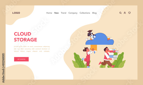 AI in education. Flat vector illustration