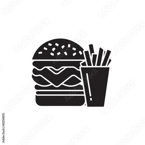 Set of Fast Food Silhouettes,sandwich silhouette vector illustration,Fast food and Coffee cup icons set vector silhouette