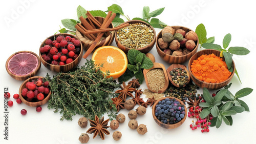 herbs spices and fruit used in herbal medicine