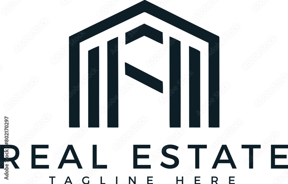 Logo for real estate architecture construction with line outlines style. AI generative. Logo for real estate architecture construction with line outlines style. AI generative.