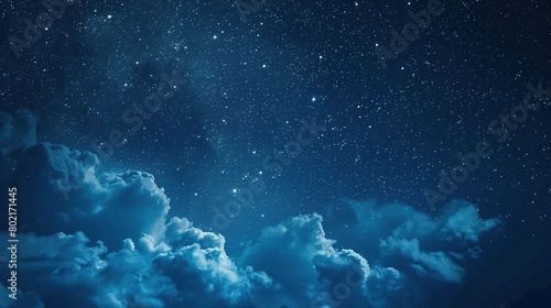 backgrounds night sky with stars and clouds. Beautiful night sky. AI Generative