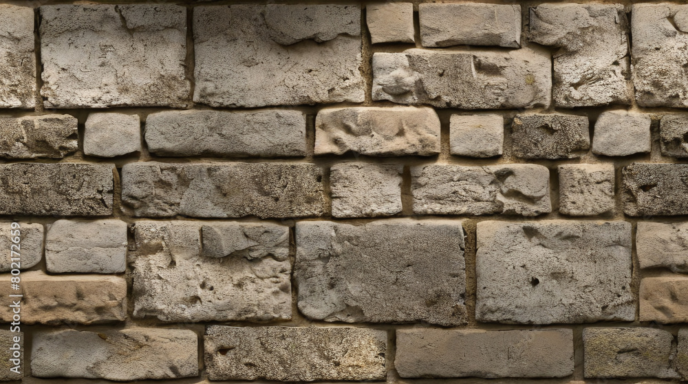 Stone Wall Texture. Brick Wall Background. Rough Stone Surface. Ancient Brickwork. Weathered Vintage Old Masonry Rustic Aged Architecture Pattern Urban Brown Grey Gray