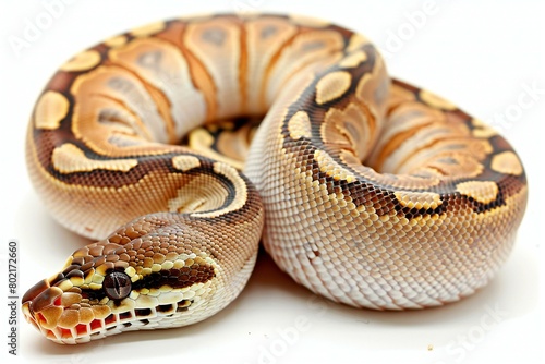 Royal python (Python reticulatus) isolated on white background