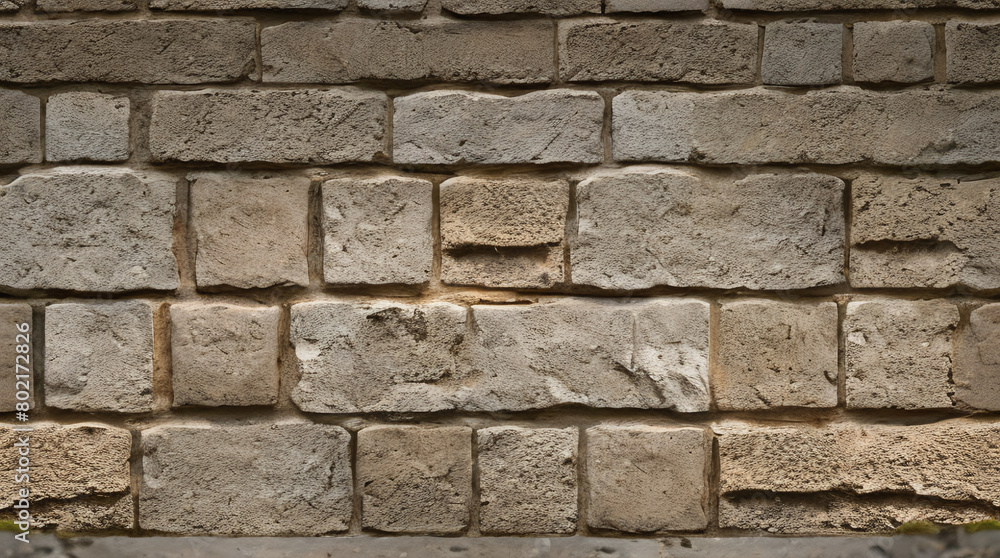 Stone Wall Texture. Brick Wall Background. Rough Stone Surface. Ancient Brickwork. Weathered Vintage Old Masonry Rustic Aged Architecture Pattern Urban Brown Grey Gray