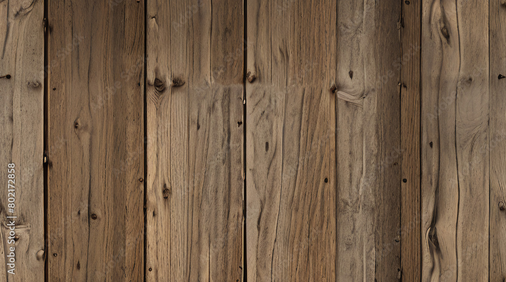 Naklejka premium Vintage Wooden Plank Wall. Rustic Wood Board Background. Antique Paneling Texture. Rough Timber Wall Surface. Weathered Lumber Board Fence
