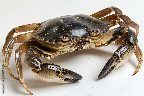 Crab isolated on white background, close-up, studio shot