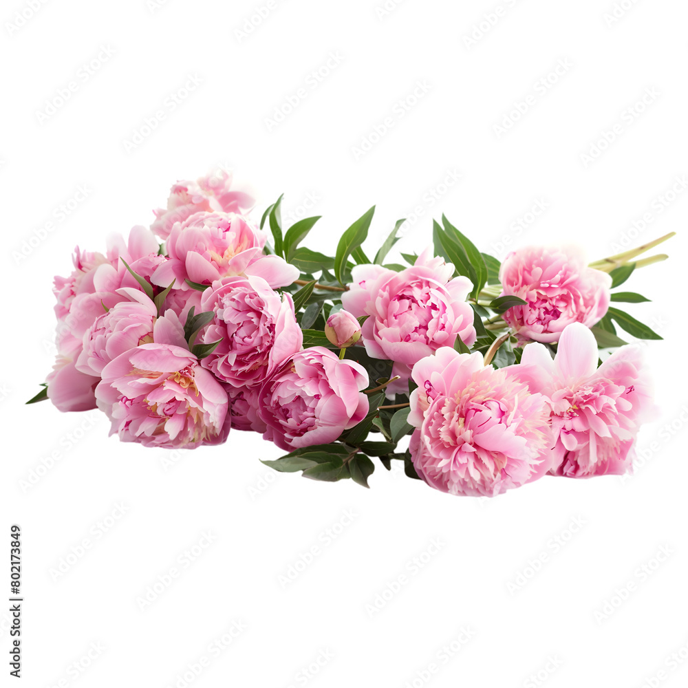 bouquet of pink peonies flowers isolated on a transparent background bouquet of pink peonies flowers isolated on a transparent background
