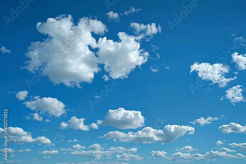 White clouds in the blue sky, Nature background, Sky background