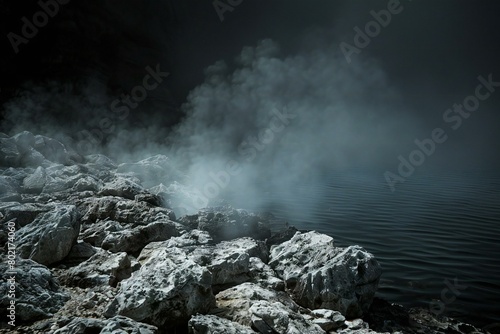 Hot spring in the crater of Kawah Ijen volcano, Indonesia