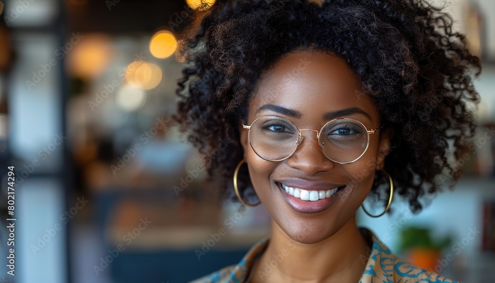Smiling friendly African American therapist in glasses Smiling friendly African American therapist in glasses
