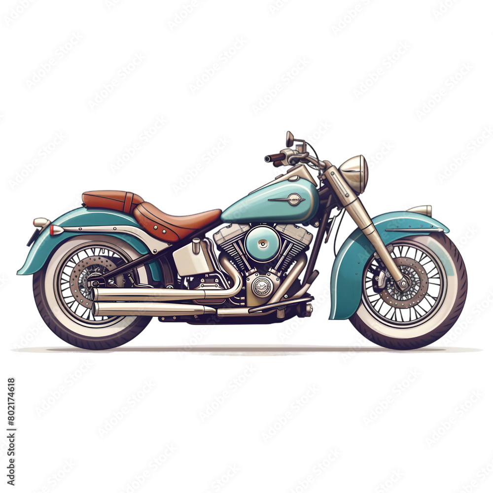 Cruiser motorbike isolated on a transparent background Cruiser motorbike isolated on a transparent background