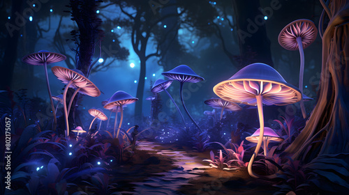 3d illustration visualized a whimsical fairy wood land