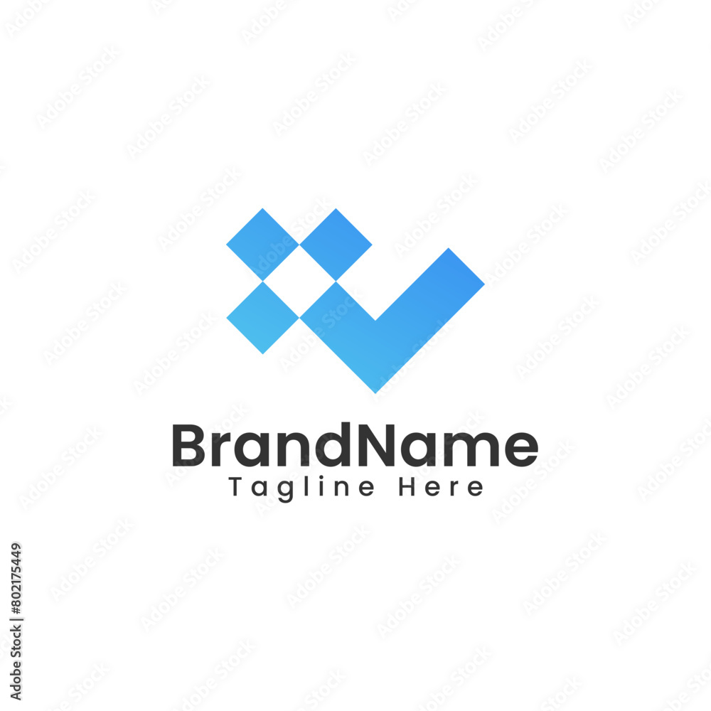 Obraz premium vector Tech Check logo design icon suistable for business finance element vector