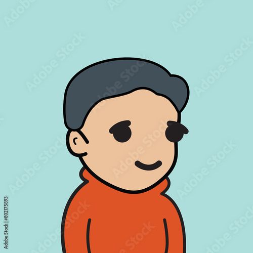 Cartoon Character Wearing hoodie vector illustration. People character icon concept. Doodle cool character NFTs.