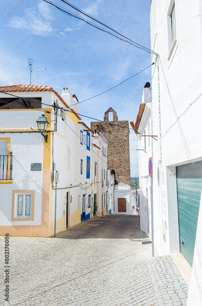 street in Avis, picturesque medieval village, in the Alentejo region. Center of Portugal.