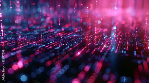 Glitchy Exposure of Sensitive Digital Data Breach in Futuristic Minimalist Landscape