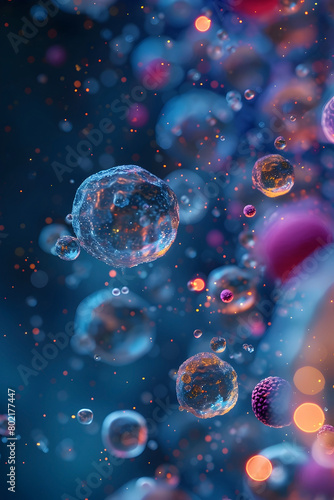 Microscopic Masterpiece:Vibrant Particles in a Captivating Scientific Composition
