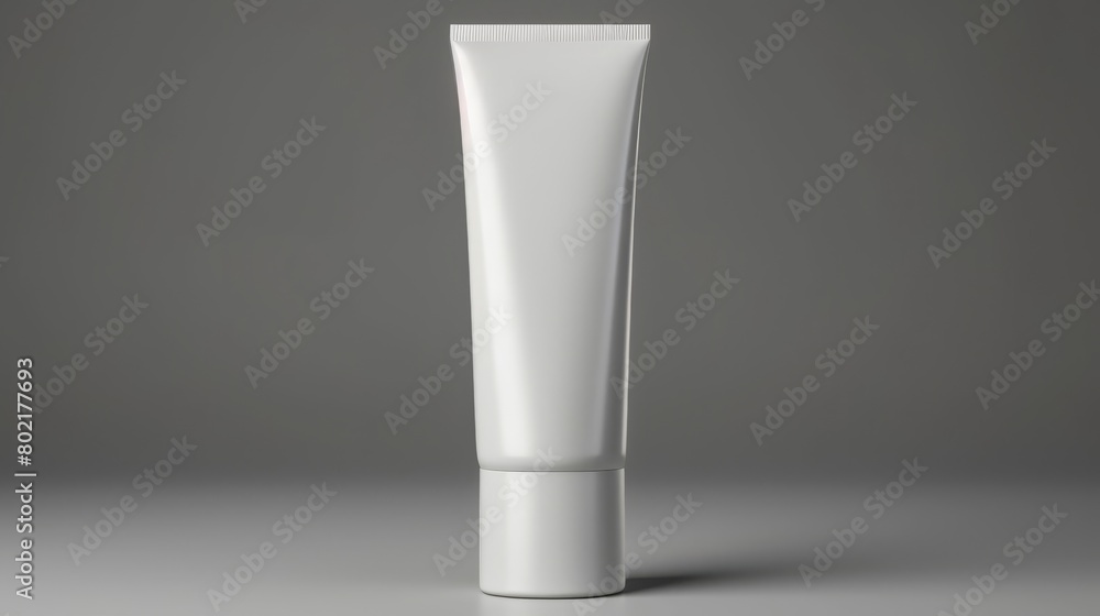 Cosmetic product display on a white and grey background for skin care product presentation. 3D render. High quality photo Cosmetic product display on a white and grey background for skin care product presentation. 3D render. High quality photo