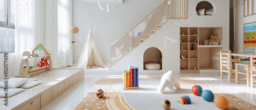 Contemporary Kids' Playroom: Cozy Design & Wooden Accents