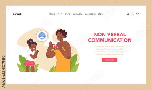 Non-verbal communication concept. Flat vector illustration